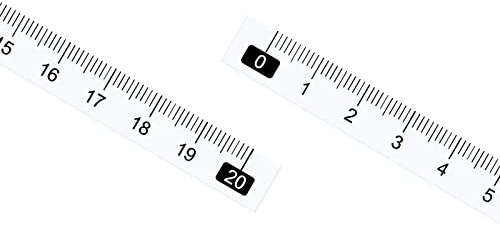 Kozelo 10 st självhäftande måttband metrisk – [20 cm x vänster till höger läsning] vattentät klibbig linjal tejp för arbetsbänk sågbord, vit