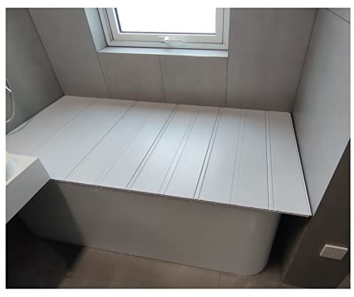 Copertura Vasca da Bagno, Pieghevole A Prova Di Polvere Copertura Vasca Da Bagno, PVC Vassoi Vasca Da Bagno Copertura Isolante Mensola Bagno Per Spa, Bagno E Doccia, Spessore 1,2cm pieghevole (Color