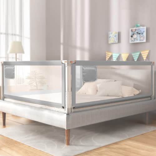 YIKANWEN Bettgitter, 140cm Bettschutzgitter ​für Kinder ab 0-10 Jahren, einziehbare Kinderbettgitter Babybettgitter,passend für Kinderbetten, Elternbetten, Alle Massivholzbetten（Nur 1 Stück）