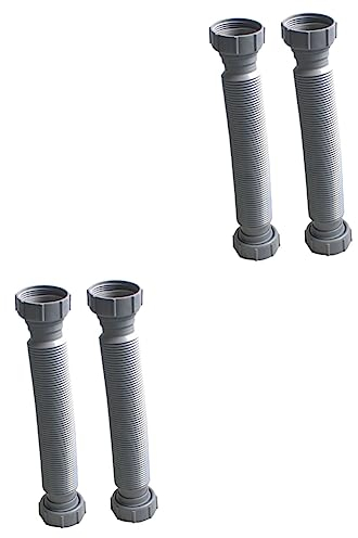 Housoutil 4pcs Expandable Flexible Drain Hose for Sink Wash Basin Plastic Drain Extension for Kitchen Sink Washing Machine Drainage