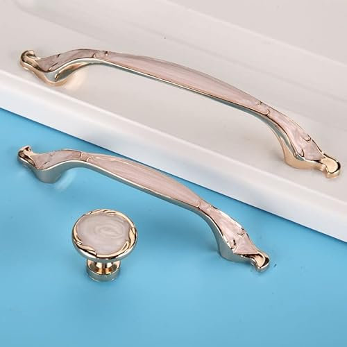 FGKMLGER 10 Uds. De aleación de Zinc, manija de muebles de color blanco marfil, manija de armario de cocina de estilo europeo, pomo de cajón de armario moderno, mejora del hogar