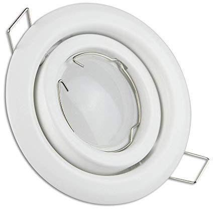 LED Einbaustrahler weiß rund 7,5 Watt dimmbar kaltweiß GU10 230V - Einbauleuchte schwenkbar 80-85mm Bohrloch - Deckeneinbaustrahler Deckenspot Deckeneinbauleuchte Einbauleuchte Einbau-Spot