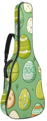 Große Universal-Akustikgitarrentasche, wasserdichte Gitarren-Gigbag mit Schwamm-Schutzschicht, mehrere Taschen, Gitarren-Rucksack, Ostereier-Grün, mehrfarbig, 42.9x16.9x4.7 in, Gitarrentasche