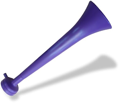 FUN FAN LINE - Pack 3 Vuvuzelas de Plástico Resistente | Trompetas de Animación para Fútbol, Eventos Deportivos y Fiestas | Bocina Ruido Extremo 120 DB | Cotillón para Aficionados (Morado)
