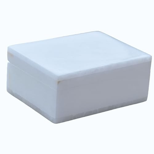craftslook Marmor-Geschenk-Box, 10,2 x 7,6 cm, handgeschnitzt, Marmor-Schmuckschatulle, Andenken-Box, Schmuckkästchen, dekorative Schachteln, stilvoll und langlebig, vielseitig, luxuriöse Steinbox zur
