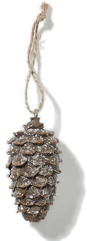 Inge-glas Christbaumschmuck Keramik 8,5cm - Tannenzapfen Figur zum Aufhängen - Weihnachtsbaum Anhänger für Weihnachten - Christbaumanhänger & Weihnachtsbaumschmuck - Wald Zapfen Braun