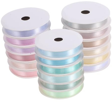 SEWACC 18 Stück Bastelbänder Zum Basteln Von Schleifen Geschenkbänder Für Partybedarf Festival-geschenkverpackungen Handgefertigt Satin Zufällige Farbe