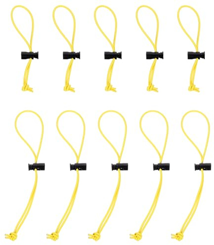 sourcing map 10pcs Elastic Cable Tie 5.9 9.84 Multipurpose Extra Thick Cable Organizer Adjustable Cable Strap Toggle Tie Reusable Tangle for Home Office Travel, Yellow