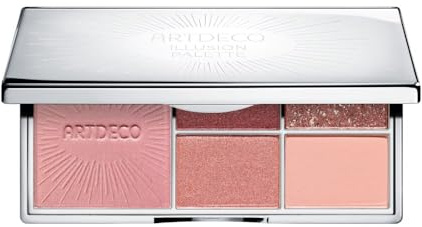Artdeco Illusion palett för cheeks & eyes – måste ha palett av fyra ögonskuggor och en blusher med integrerad spegel – 1 st