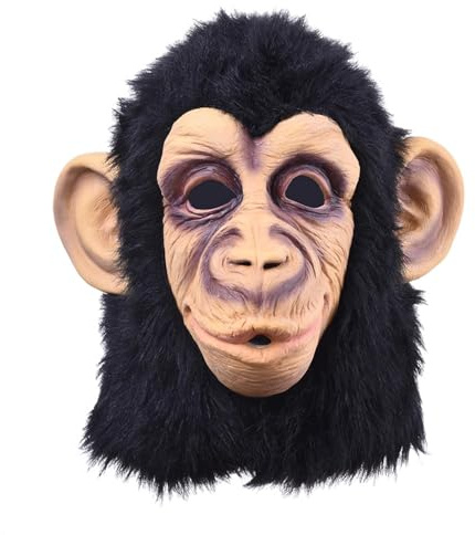Ruhnjyg Couvre-chef De Gorill-e – Masque En Latex Pour Adulte Breathe Easy, Masque De Chimpanzé Orang-outan Drôle, Masque De Singe Noir, Masque Réaliste Pour Toute La Tête, Farce Amusante