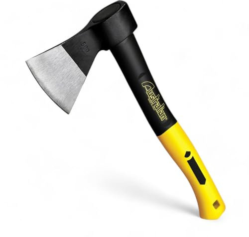 Briconess.com Accetta con manico in fibra di vetro e impugnatura grip elastica per taglio e lavori leggeri peso 600 grammi 48 cm