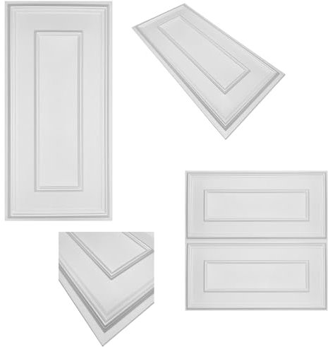 3D Wandpaneele aus reines XPS Polystyrol Styropor – Weiß - Klassische Wand- & Deckenverkleidung in Rahmenoptik – 100x50cm - 4m² - 8 Stück