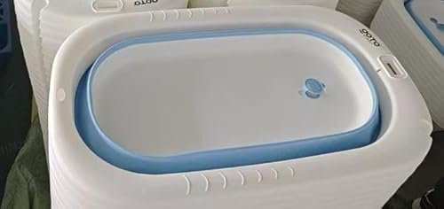 Faltbare Babywanne, Neugeborenen-Badewanne, Babybadewanne, 3-in-1,mit Thermometer, faltbar, rutschfest, 6 Monate bis 7 Jahre, maximale Belastung: 35 kg-80 * 50 * 23cm-blau