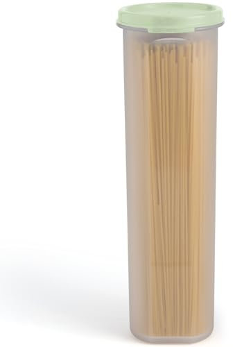 Contenitore alto trasparente per spaghetti e pasta, con coperchio. Contenitore multiuso da cucina per dispensa e conservazione degli alimenti per tagliatelle e fagioli, ermetico, a tenuta stagna,