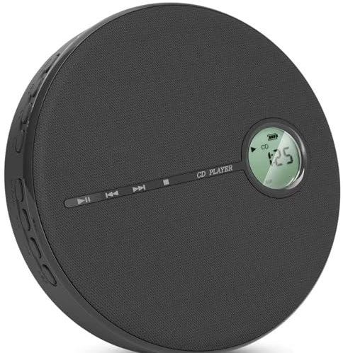 Good Homie Lettore CD Portatile, Altoparlanti Stereo Doppi integrati, Lettore CD Walkman Compatto Anti-Salto, Supporto Ingresso CD MP3 USB AUX, per Auto e Uso Personale (Nero)
