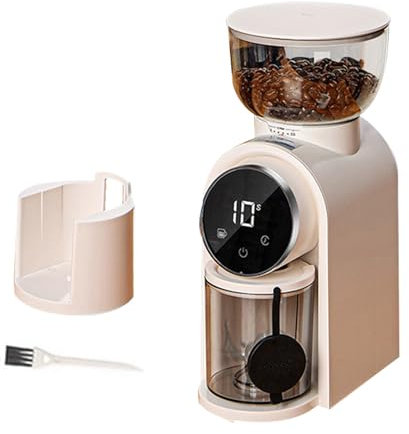 Macinacaffè elettrico,rimovibile macinino caffè grano,portatile regolabile per macchina da caffè grano,schermo tattile LCD,con 25 impostazioni di macinazione precise, per 14 tazze (bianco)