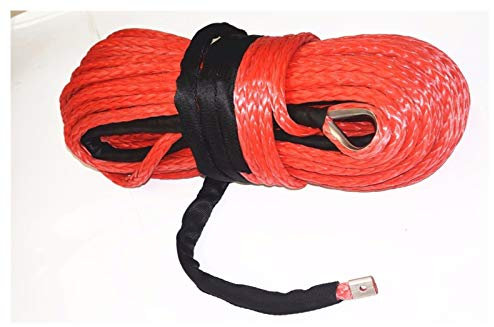 Kit de corde de treuil synthétique, Corde de treuil synthétique de 16 mm rouge de 16mm * 28M, câble de treuil de VTT, corde hors route for accessoires de treuil, 4x4 Câble hors route pour véhicule tou
