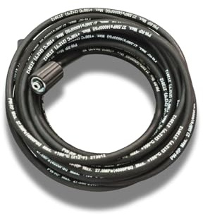 50ft Steel Braided High Pressure Washer Hose, Heavy Duty Built, Kink Resistant Pressure Washer Extension Hose, 1/4, M22 Fittings, for Power Washer