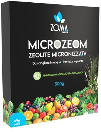 ZOMA - Zeolite micronizzata per agricoltura 500g, Polvere di Roccia Naturale Insetticida, Acaricida e Fungicida per piante – Zeolite per piante qualità Clinoptilolite - Made in Italy