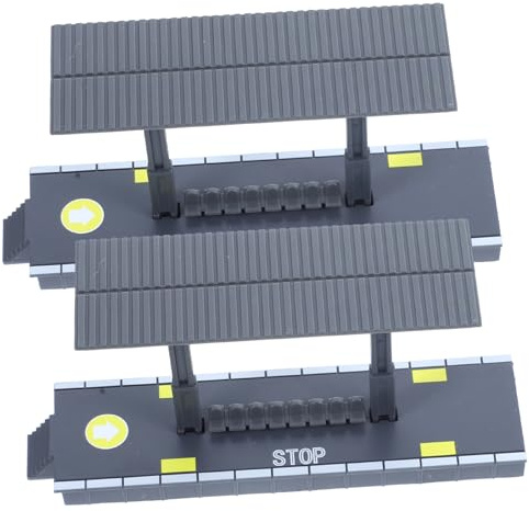 BESPORTBLE 2pcs Train Model Accessories Diy Station Platform Model Railway Scenery Decorative Train Platform Simulation Station Toy for Boys and Girls and Adults