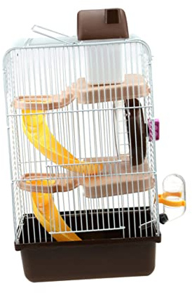 Milisten Luxuriöser Dreischichtiger Hamsterkäfig Aus Kunststoff Mit Laufrad Und Wasserspender Verschleißfestes Kleintierhaus Für Hamster Und Chinchillas Spielkäfig Für Kleine Haustiere