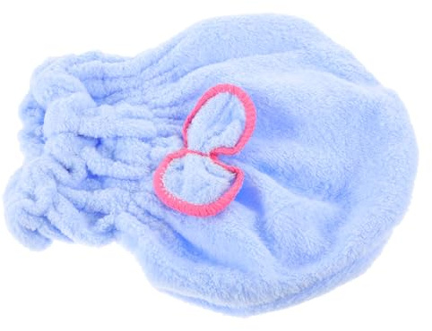Mikrofaser Haartrocknungshaube mit Schleife, Blau für Alltag | Superfeine Faser, Komfortable Haptik, Schnelltrocknend, Geeignet für Zuhause und Reisen Zufällige Farbe