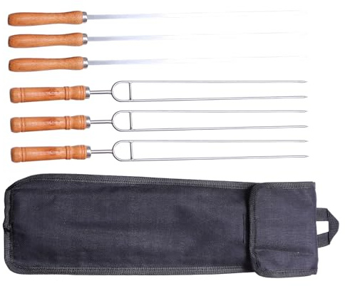 Hemobllo 1Ensemble Brochettes de Barbecue Acier Inoxydable Accessoires Réutilisables pour Grillades Camping Barbecue
