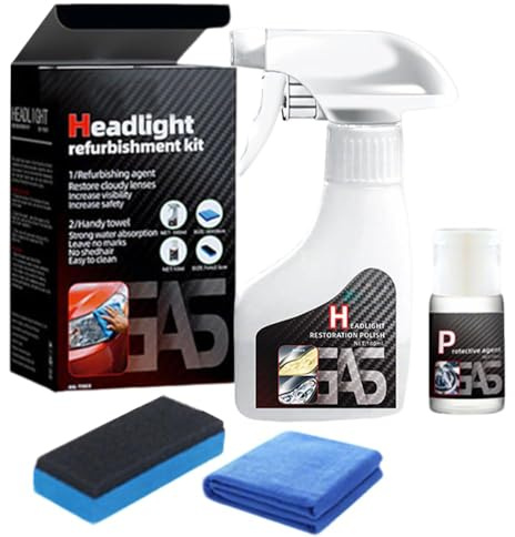 Genérico Spray Pulir Faros Coche, Spray Limpiador De Faros, Kits De Restauración De Faros Para Restauración Y Limpieza Profunda De Faros,Eliminar Arañazos Pulido Y Abrillantado (1)