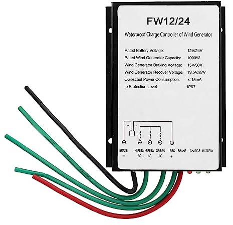 Grcfumo Wind Turbine Charge Controller, Wind Solar Hybrid Charge Controller, Solar Wind Hybrid Generator Controller with LED Indicator 1000W