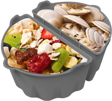 Slow Cooker Covers | 1 Pair Suitable for Cookware 5-7 L | Reusable Silicone Divider Insert for Slow Cooker Cooker, for Vegetables Soup Chicken Fish Shrimp Potato