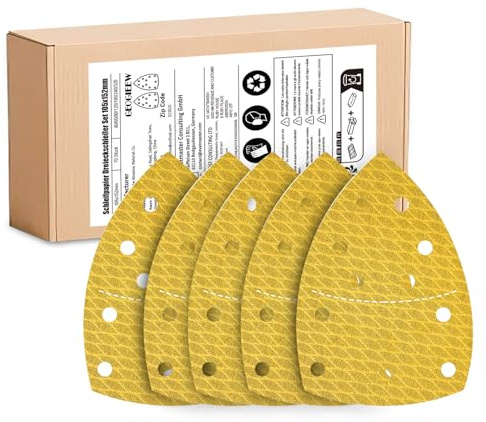 GEOGIEEW 105 Stück Schleifpapier Dreieckschleifer Set 105x152mm (93x93x93 mm), Körnungen P40/60/80/120/180/240/320 für Multischleifer PSM 100A, PSM 160, PSM 200 AES, PSM 18, für Holz, Metall