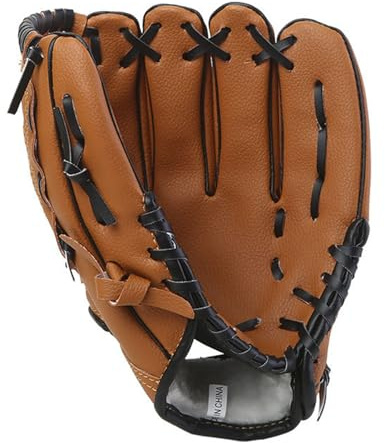 Fesjoy Ungdomsbaseballhandske Långvarig Mjuk Ludd Vänsterhandsbasebollövningshandske för Barn Ungdom Vuxna 10,5/11,5/12, Tum Blå/brun & Svart/rosaröd (10,5 tum)