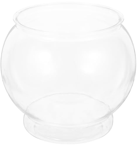 HOUDERCO Rundes Pet Aquarium für Schreibtisch Dekoratives Goldene Fischgläser Praktisches Aquarium mit Deckel zur Wohnraumreinigung und Hochzeitsdekoration