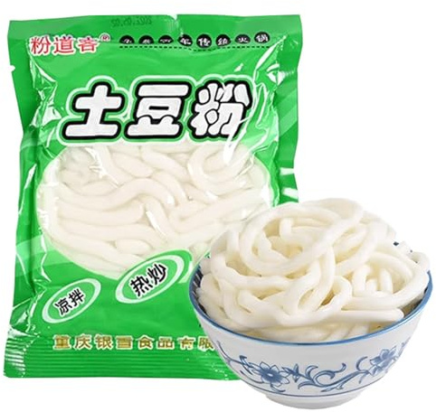 HoowCee Nouilles de Pomme de Terre 180g*2, Nouilles Asiatiques Épaisses et Moelleuses, Texture Douce et Agréable, Idéales en Soupe, Sautées ou en Salade Froide, Base Polyvalente pour Repas Maison