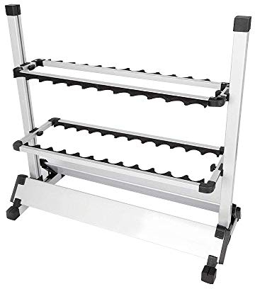 RANZIX Rutenständer Angelruten Rutenhalter Halterung für 24 Ruten Aluminium Rutenstäender Angelruten Stehen Angelruten Rutenständer Tragbar Rutenhalter Angelruten Rutenauflagen