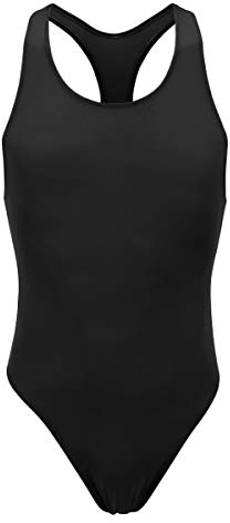 FYMNSI Herren Gymnastikanzug Unterwäsche Sexy Racerback Einteiler Bodysuit Stretch Badeanzug Tangas Singlet Workout, schwarz, Einheitsgröße