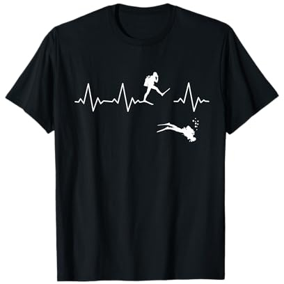 Taucher TShirt Herzschlag Heartbeat Puls EKG Lustig T-Shirt