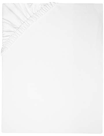 ZOLLNER Spannbettlaken für Topper in 180x200 cm - mit eingearbeitetem Gummibund - Baumwolle - waschbar bis 95°C - Hotelqualität - Oeko Tex® Zertifiziert