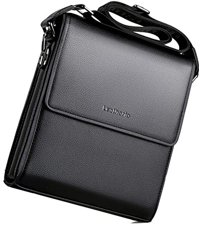Leathario Men's Crossbody Bag Vegan Leather- Shoulder Messenger Bag for Work, Business Travel