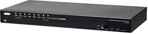 ATEN KVM Switch 8-Port DisplayPort 4K USB 3.0 Audio Der kann effektiv auf bis zu 8 Computer über eine einzige USB-Tastatur USB-Maus und Monitor-Konsole zugreifen diese steuern. Mit seiner Konsole