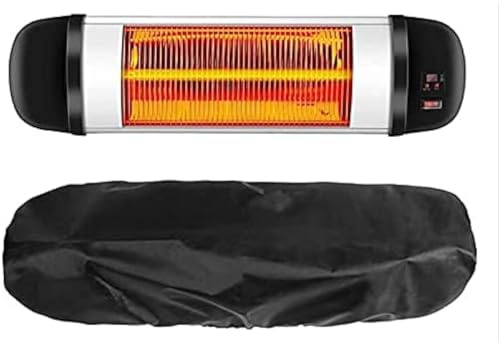 COOSOO Patio Heater Cover Electric Heater Cover Wall-Mounted 600D Oxford Waterproof Dustproof Anti-UV Covers for Indoor Outdoor Garage Backyard Hanging Garden Heaters (Black)