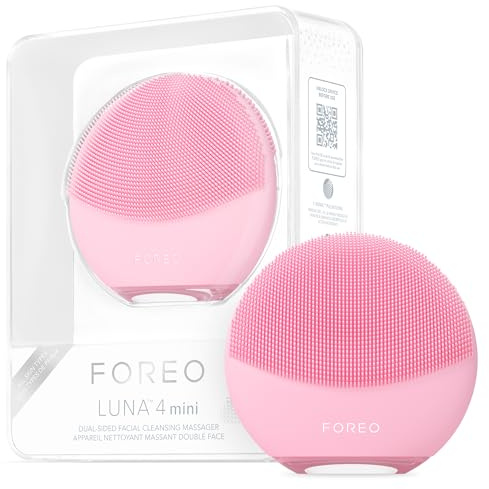 FOREO Luna 4 mini Facial Cleansing Brush & Face Massager - Premium Face Brush - Enhances Absorption of Skin Care Products - Simple Face Care Travel Accessories - for All Skin Types - Pearl Pink