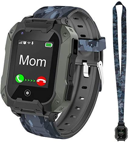 Mingfuxin Reloj inteligente 4G para niños y niñas, reloj inteligente impermeable con GPS Tracker WiFi Video Call SOS Cámara podómetro reloj de pulsera para niños 3-14 cumpleaños