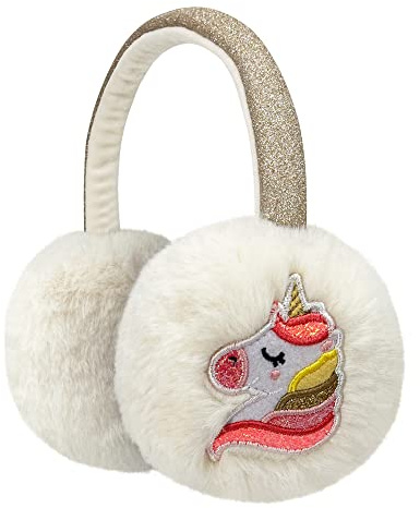Gifts Treat Girls Ear Muffs Kids Unicorn Earmuffs Winter Warm Adjustable Fluffy Ear Warmers for Girls in Colorful Plush Design