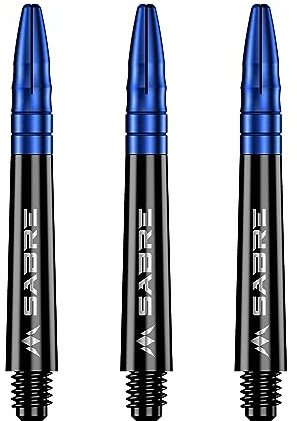 Mission Darts Säbelschäfte | Robuste schwarze Polycarbonat-Schäfte mit farbiger Aluminium-Oberseite | mehrere Packungsgrößen | 6 Farben | Tweenie