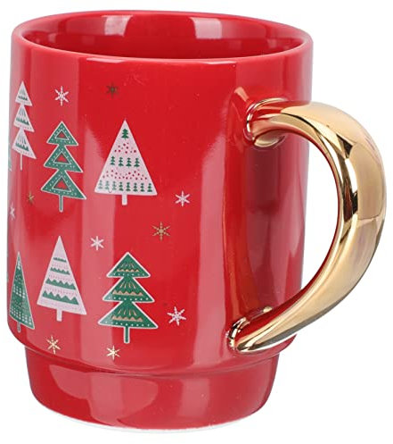 CIYODO Weihnachtstasse Keramikbecher Kaffeetasse Wasserhalter Trinkbecher Mit Weihnachtsbaum-design