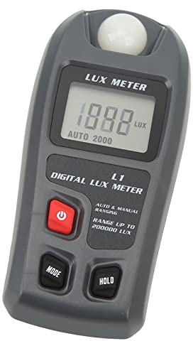 LUXmètre Numérique pour LUXmètre avec écran LCD, Large Plage 0,1-200 000 pour LUX, Haute Précision, Portable et Facile à Utiliser, pour Photographie, Plantes, Intérieur, Extérieur