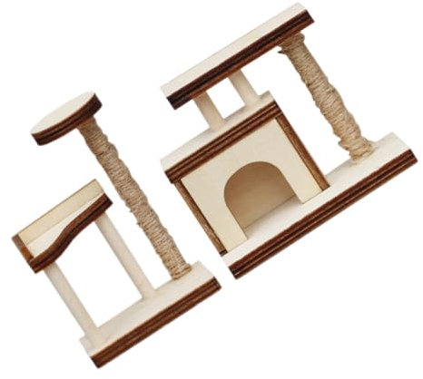 Toyvian 2stücke Miniatur-katzenbaum-Modell Aus Holz Für Puppenhäuser Möbelmodell Als Minihaus-Dekoration Katzenbaum-Ornament Für Tischdekoration Katzenbaum-Dekoration Aus Holz Für Puppenha