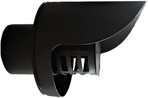 Sombrero anti lluvia estufa pellet 80mm, sombrero con salida lateral antilluvia para estufa pellet (Negro vitrificado)