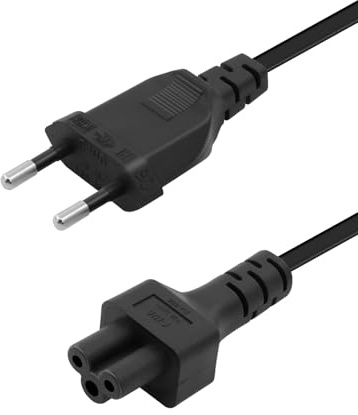 RIIEYOCA Euro-Netzkabel, Typ-C-Eurostecker auf IEC320 C5 Buchse, 7,5A/250V, 0,75 mm² für Fernseher, Drucker, Computer, Projektoren, schwarz, 0,3M/1FT Verlängerungskabel